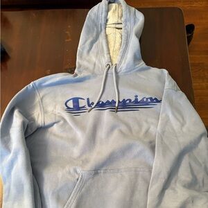 Champion Men's Light Blue Hoodie